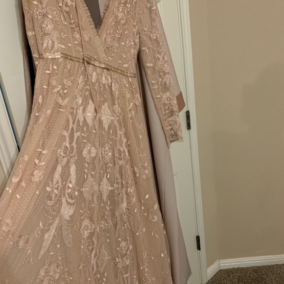 Needle & Thread Eleanor layered gowns available in pink and grey gray - Picture 6 of 7